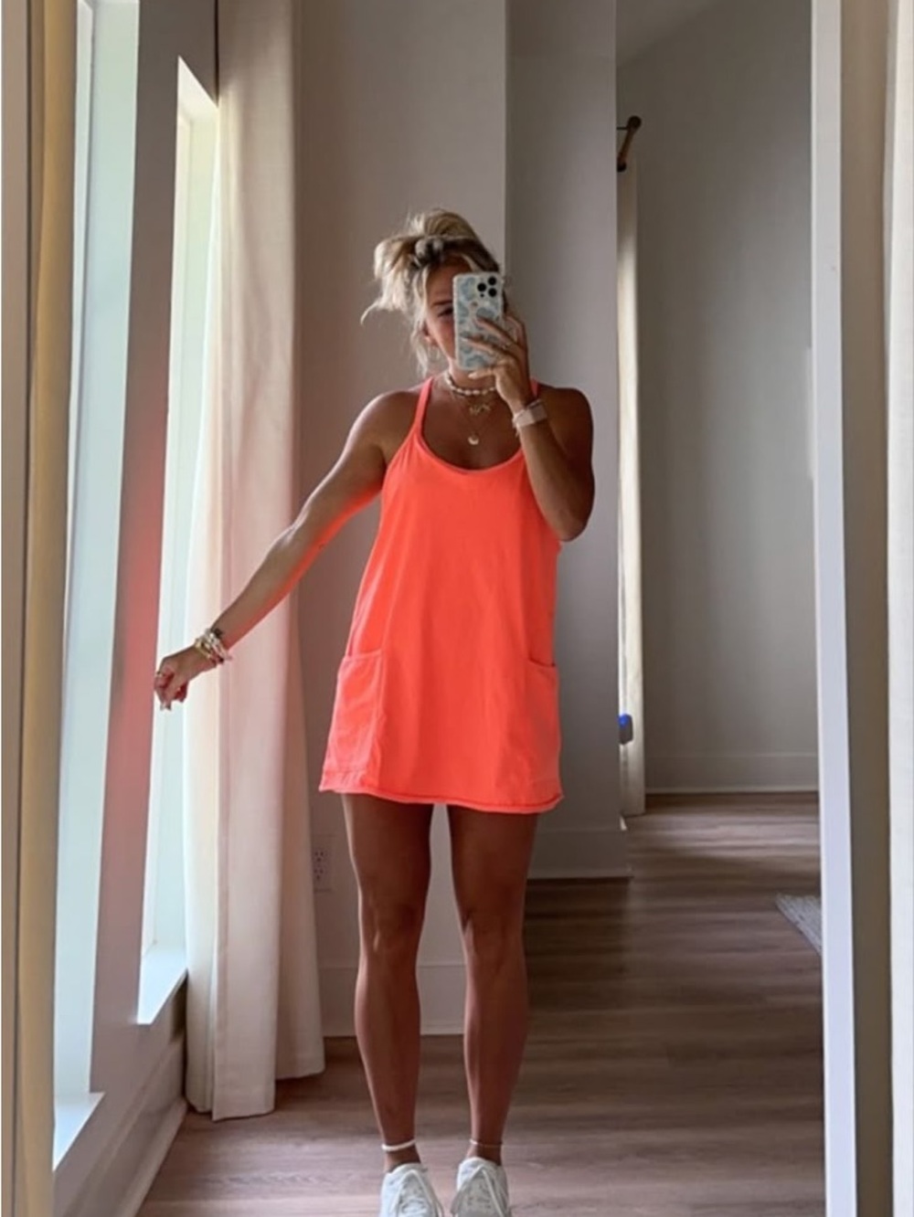 Free People Neon Orange Tank Swim Cover-Up